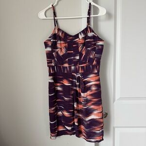 Finders Keepers Dress Size Medium Purple Orange Tank Summer Spring Zipper